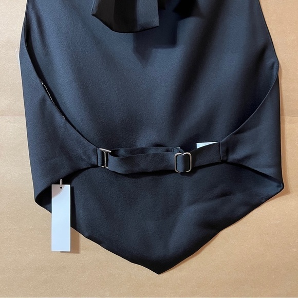 DANNIJO | NWT Noir Halter Scarf Top Tie Neck Open Back Top Satin Crepe Size M - Picture 11 of 15